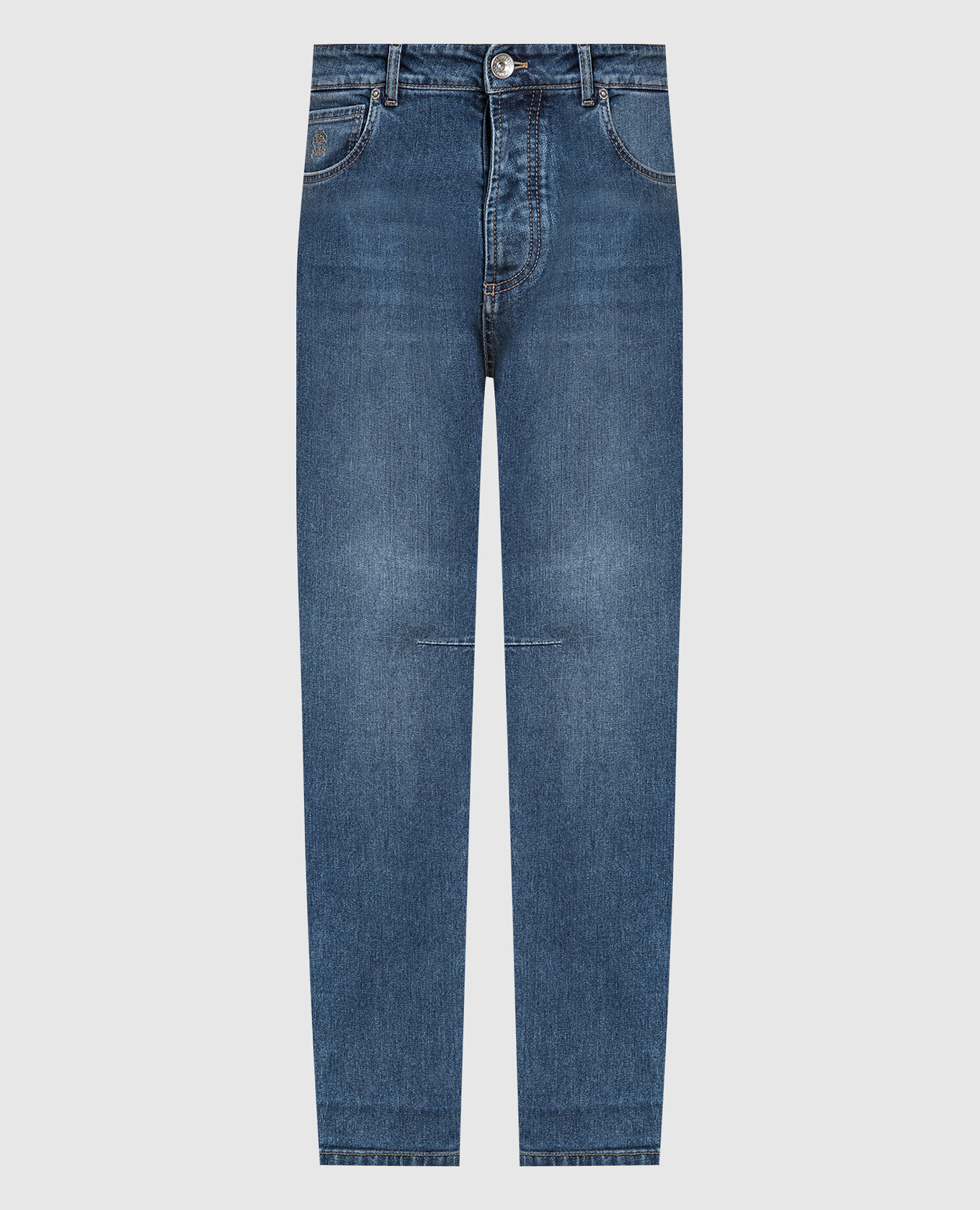 

Blue jeans with a distressed effect Brunello Cucinelli, Синий