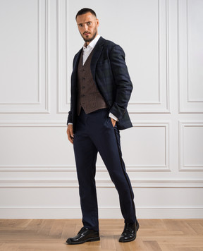Brunello Cucinelli Brown waistcoat in Windsor check MQ4151998