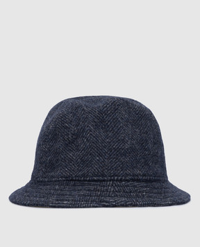 Stefano Ricci Children's blue wool and cashmere bucket hat YVF4550PWC801