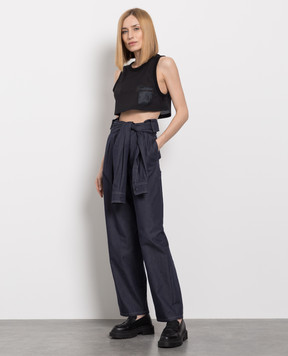 Max Mara Black Lacca Perforated Top LACCA