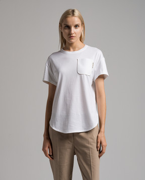 Brunello Cucinelli White t-shirt with monil chain M0T81EH900