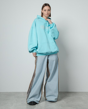 Vetements Blue logo hoodie UE64HD270M