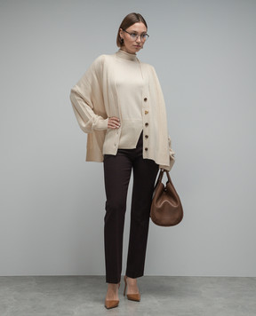 AERON Grappa beige wool and cashmere cardigan GRAPPA