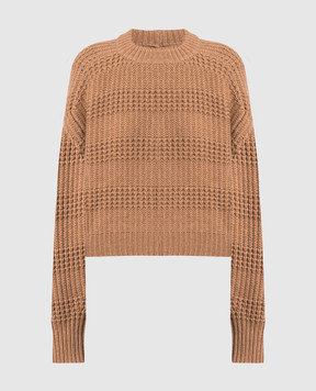 Lou Lou Studio Brown sweater made of cashmere in a textured pattern DUBA