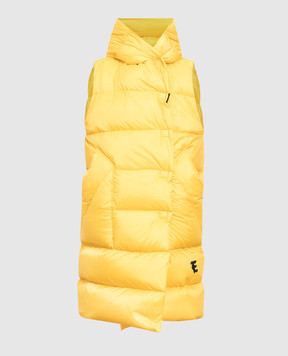 Ermanno Scervino Yellow down vest with logo patch D410A366HDN