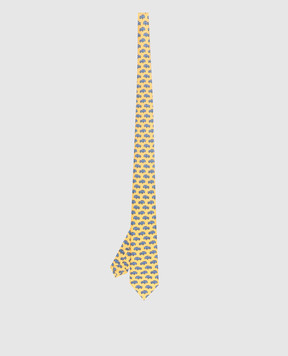 Stefano Ricci Children's yellow silk set of patterned tie and shawl YDHNG400