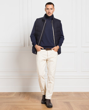 Brunello Cucinelli Blue golf from wool and cashmere M2400103