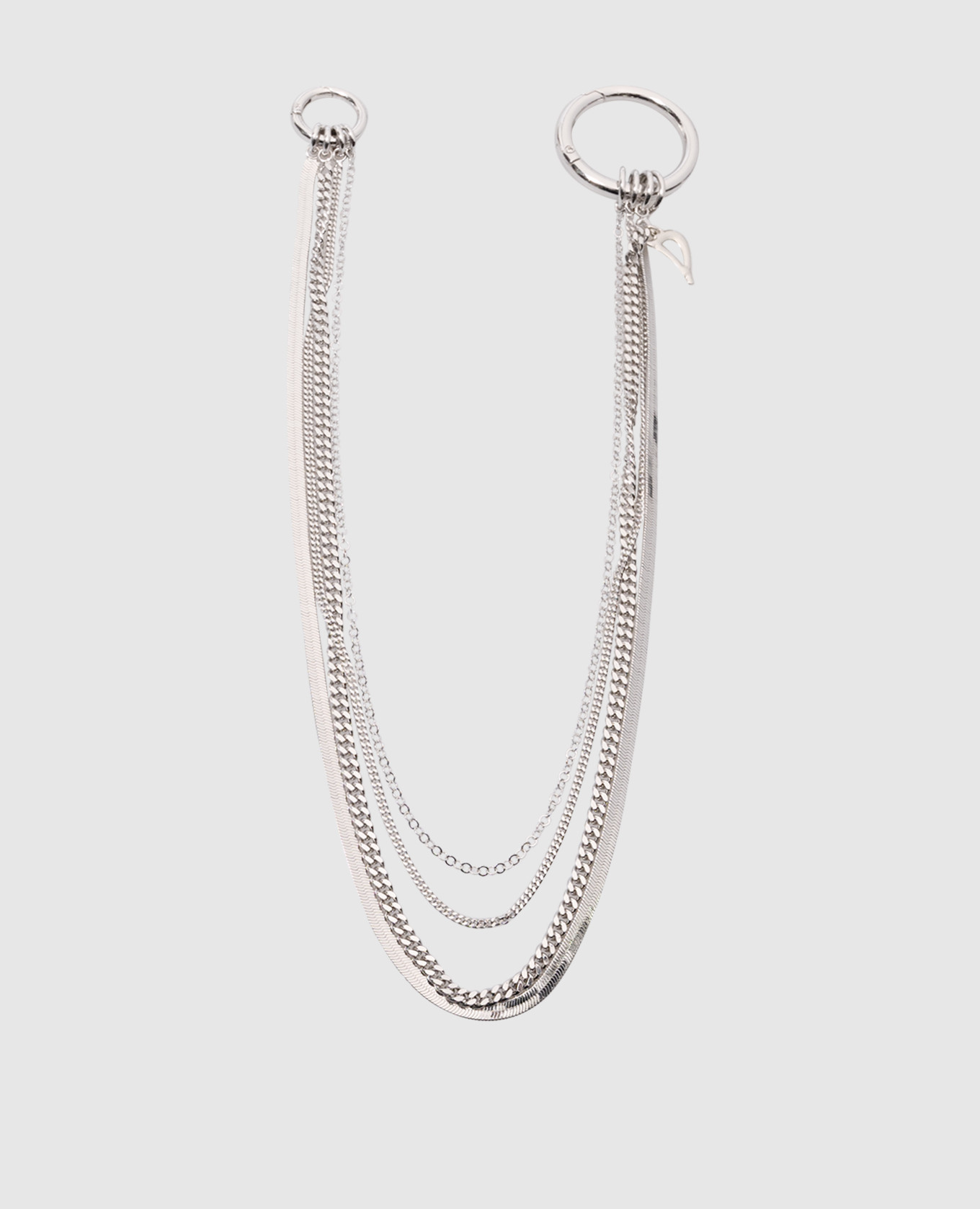 

Silver chain keyring with logo Dondup