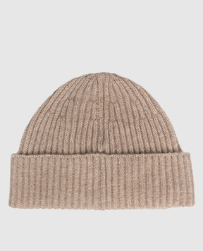 Brunello Cucinelli Beige ribbed cashmere hat M2293900