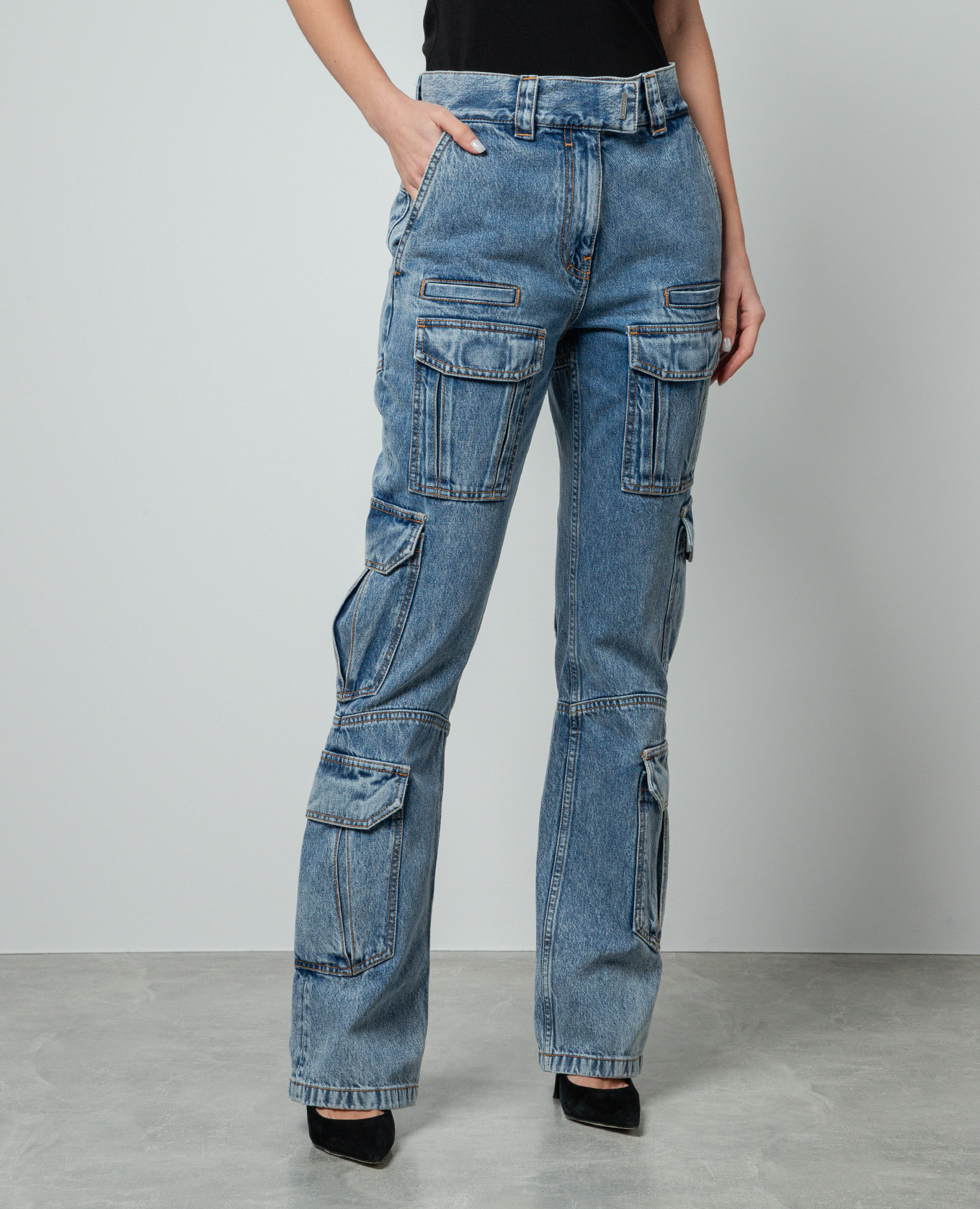 

Blue flared jeans with pockets Givenchy