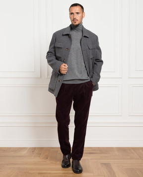 Brunello Cucinelli Gray wool and cashmere golf M2400103