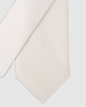Stefano Ricci Children's white silk tie with pleating YCP14UNIR