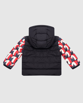Moncler ENFANT Children's blue down jacket with monogram logo print 1A000405972W