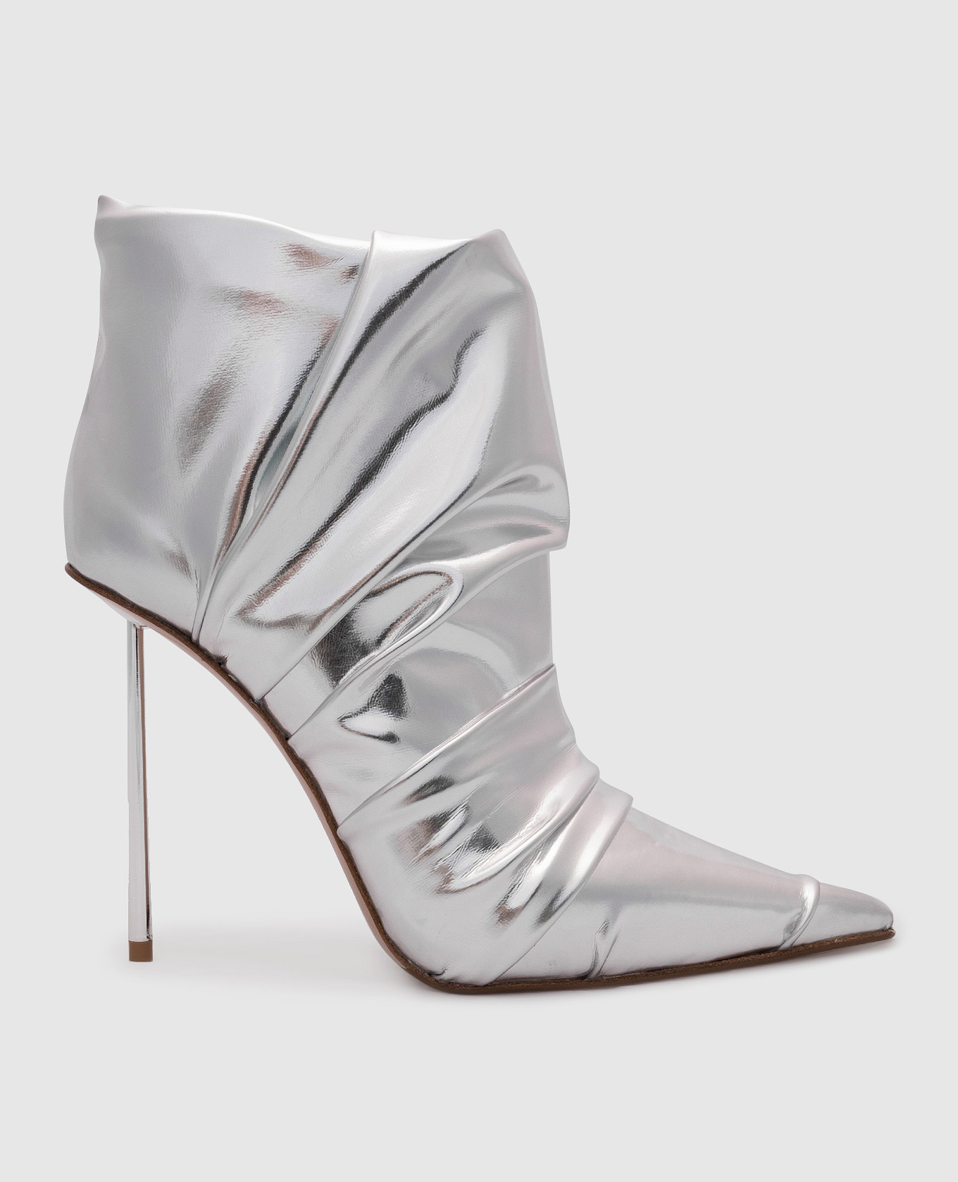 

Silver Fedra Draped Ankle Boots Le Silla