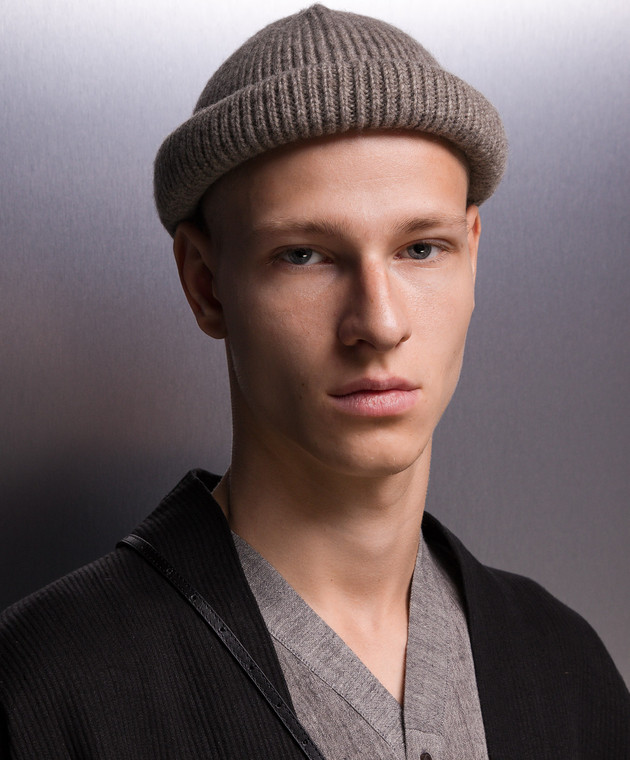 Jan Jan Van Essche - Gray cap #5 made of wool BEANIE5 - shop with
