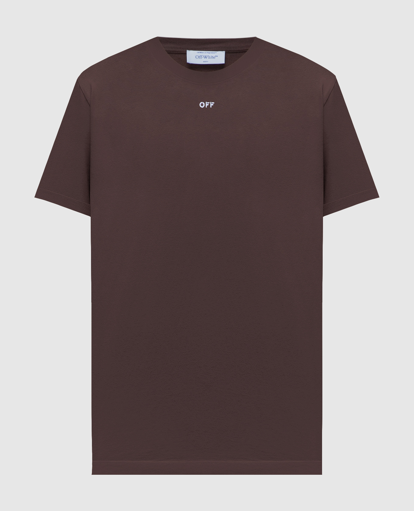 Brown t-shirt with arrow embroidery off-white
