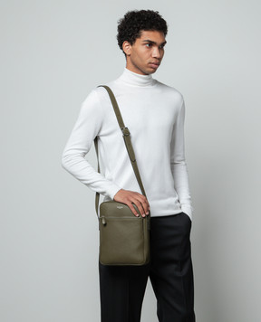 Serapian Green leather bag with logo SRCCHMML679919Y033