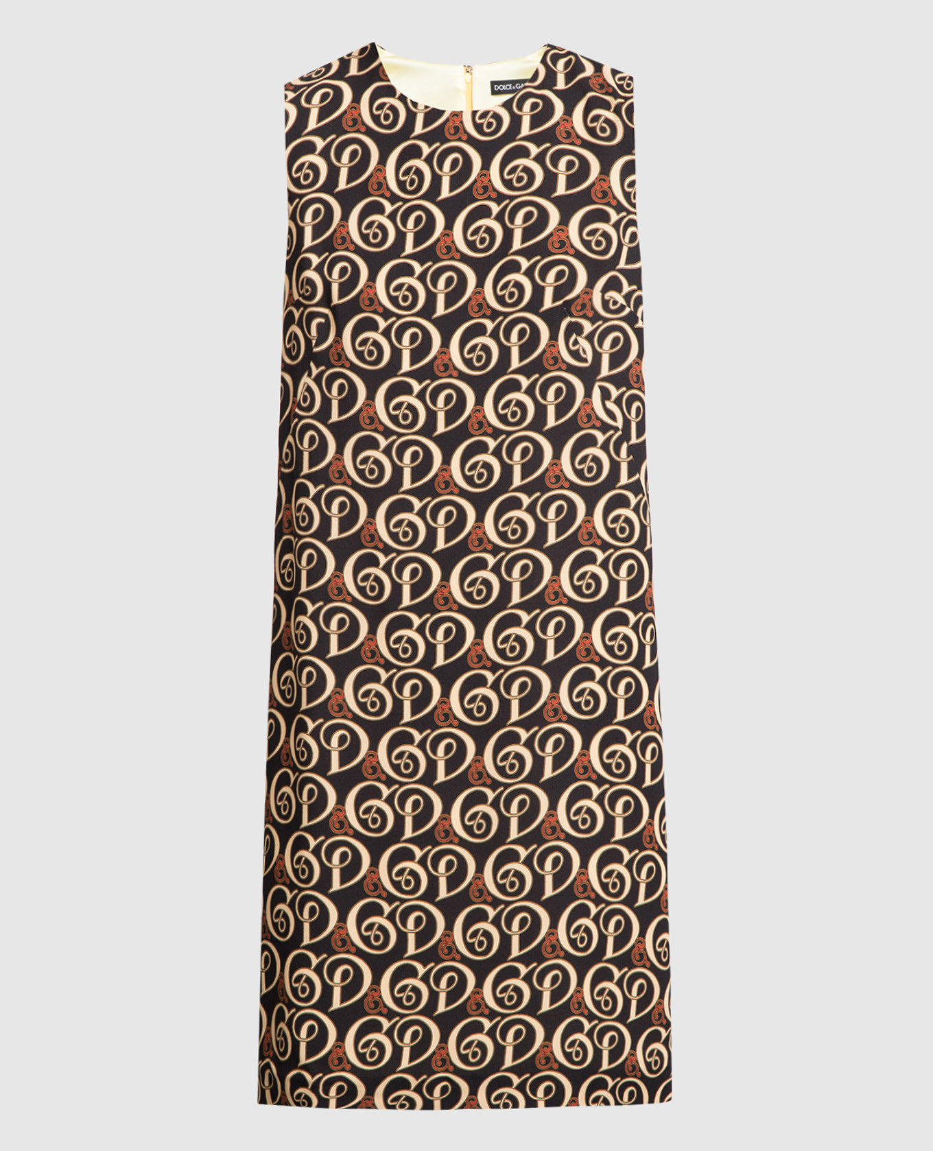 Black dress with monogram print Dolce&Gabbana