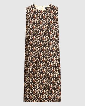Dolce&Gabbana Black dress with monogram print F65H0TFS8B4