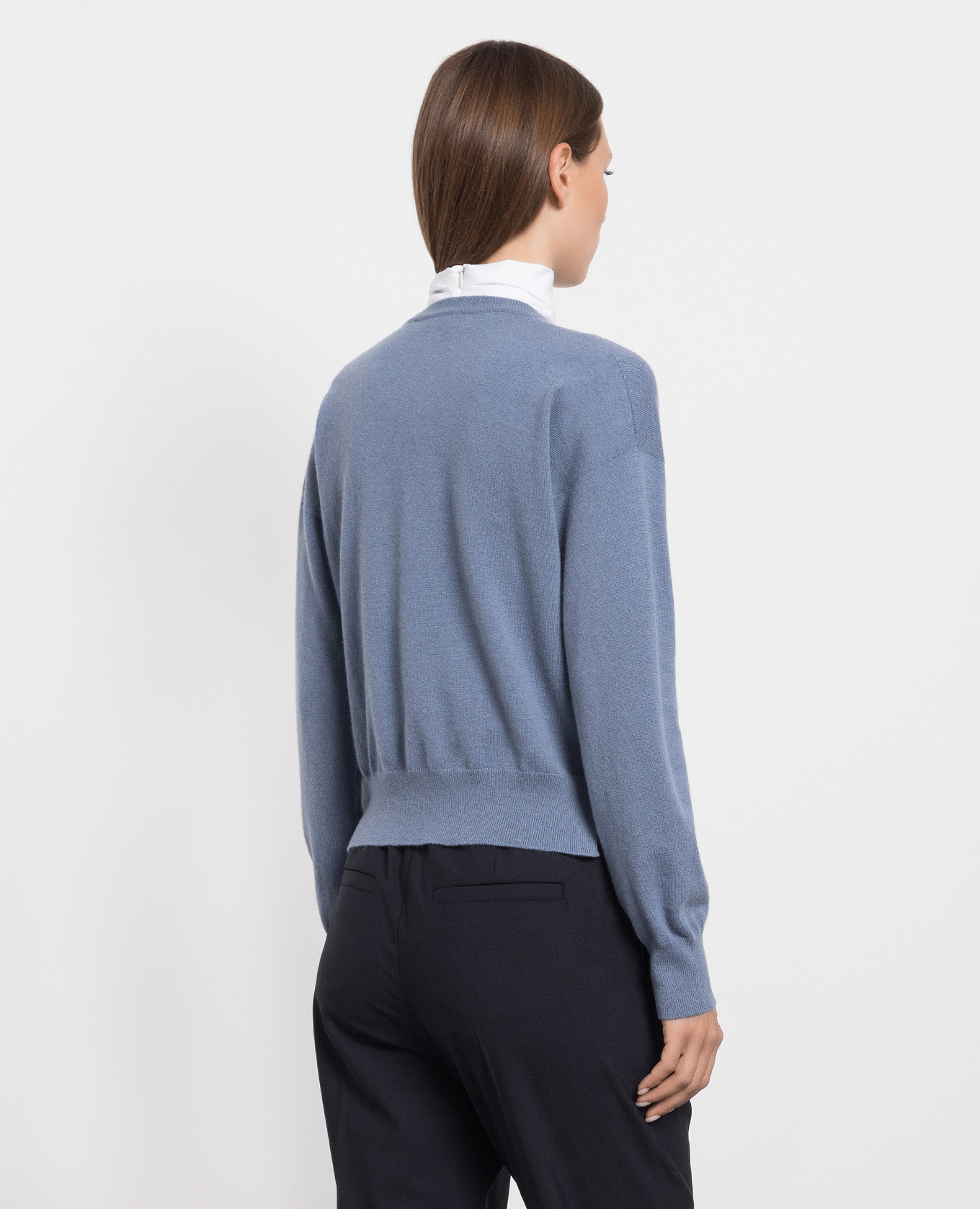 

Blue cashmere pullover with monil chain Brunello Cucinelli
