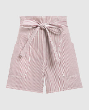 Philosophy di Lorenzo Serafini Burgundy striped shorts A03332158