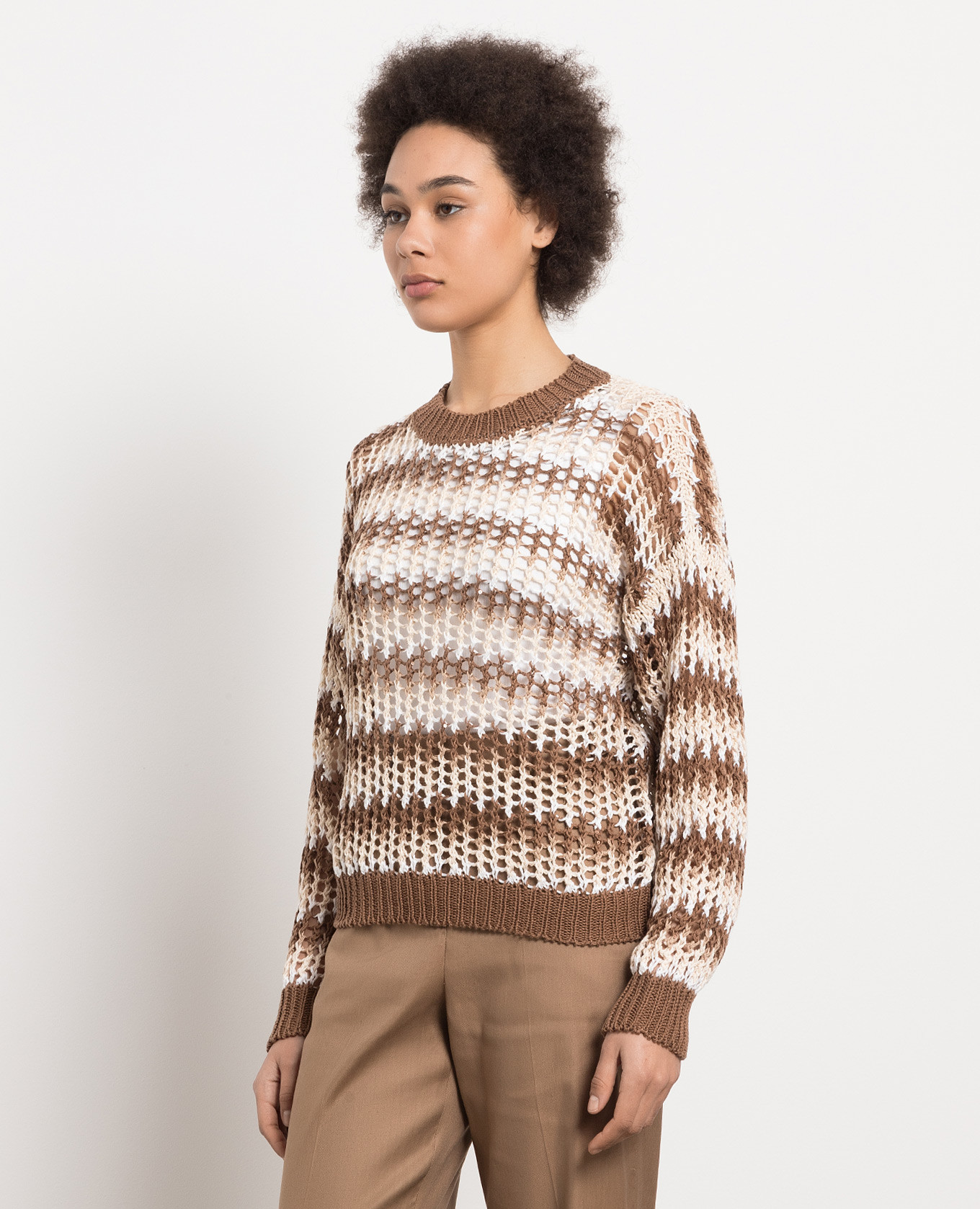 

Brown openwork jumper with sequins Peserico