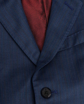 Stefano Ricci Children's blue wool and silk striped suit Y1SF732900HC5374