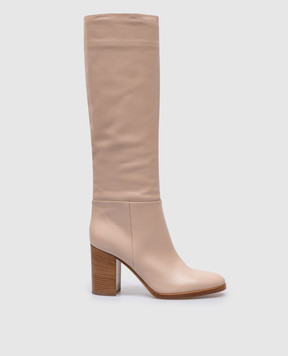 Gianvito Rossi Santiago beige leather boots G8047985CUO