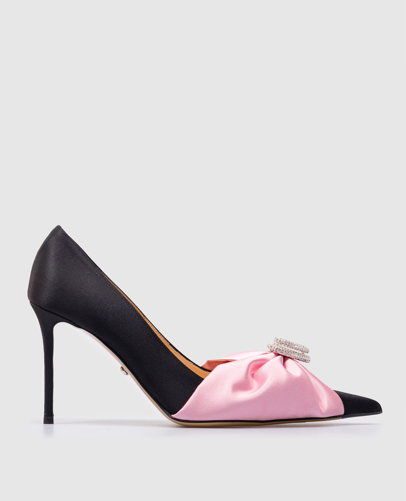 Black double heart silk pumps mach&mach