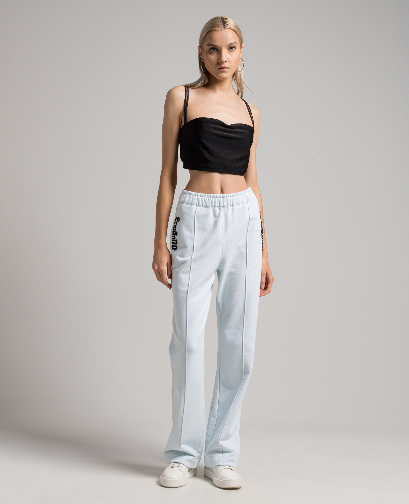 

Blue sweatpants with logo embroidery Ermanno Scervino, Light blue