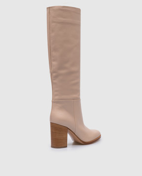 Gianvito Rossi Santiago beige leather boots G8047985CUO