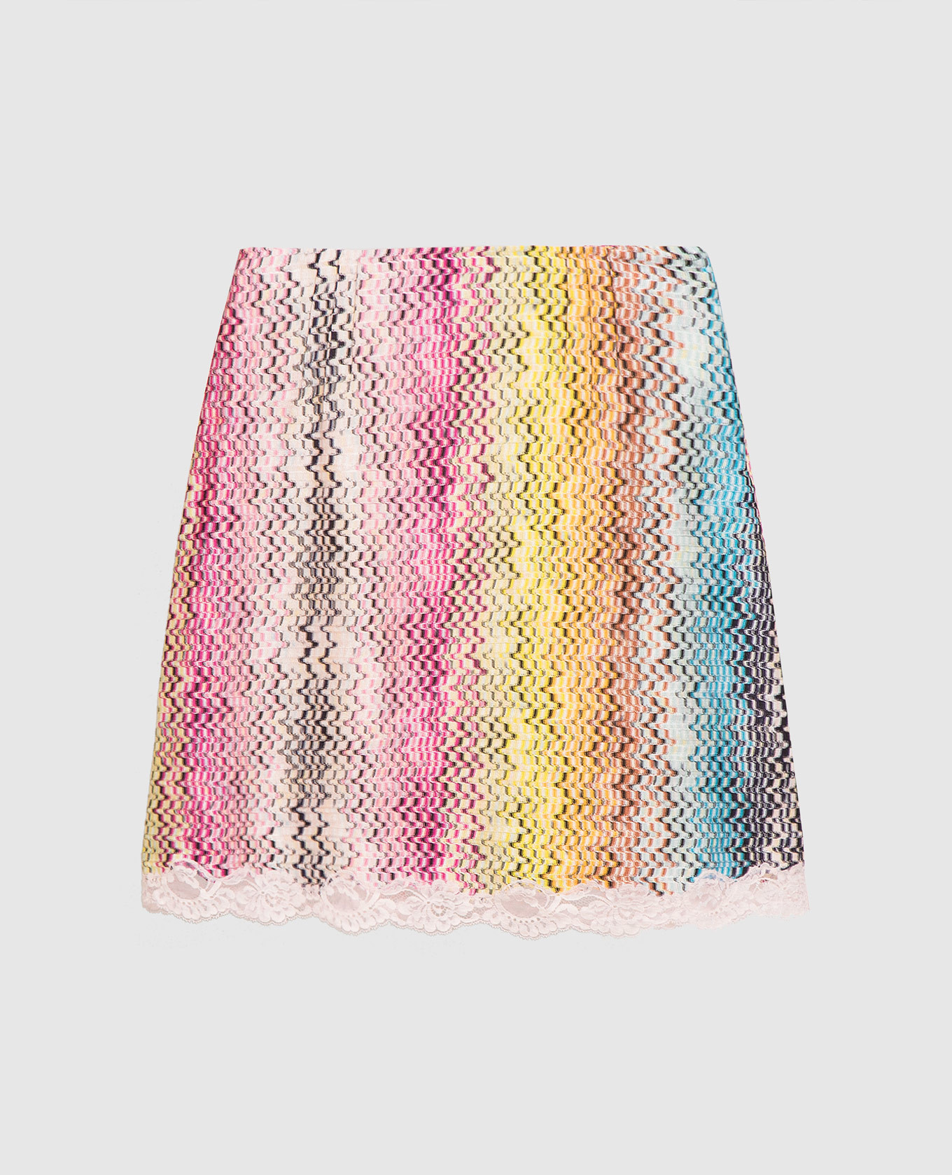 

Mini skirt in a geometric print with lace Missoni, White