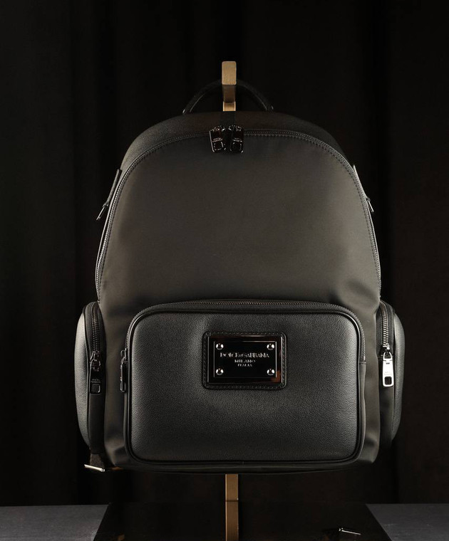 Dolce&Gabbana - Black combination backpack with logo BM2247AD447