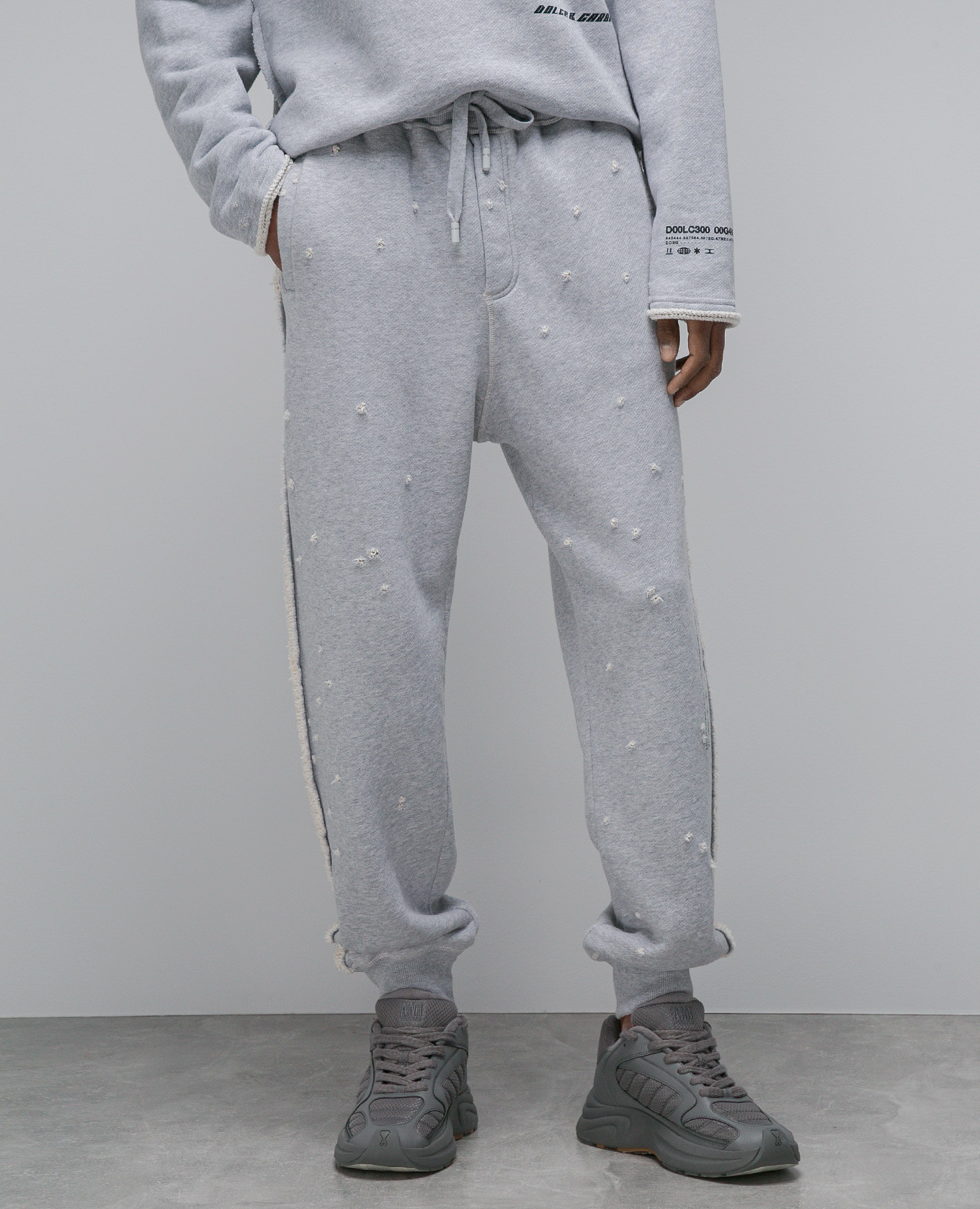 

Gray joggers with accent seams and slits Dolce&Gabbana, Серый