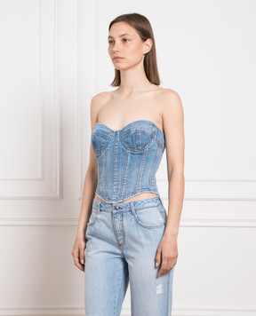 Ermanno Scervino Blue denim corset D422L300FRQ