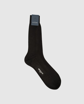 Bresciani Black silk socks MC013UN0005XX