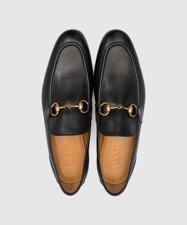 Gucci Black Leather Loafers with Metal Detail Gucci Leather loafers with metal hardware and round toe  main image 3