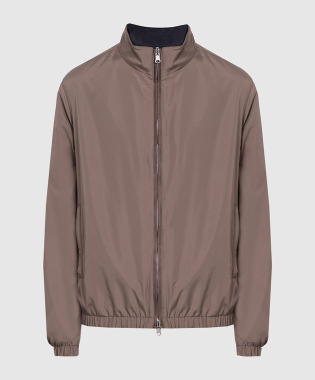Enrico Mandelli - Reversible brown jacket with embroidered logo