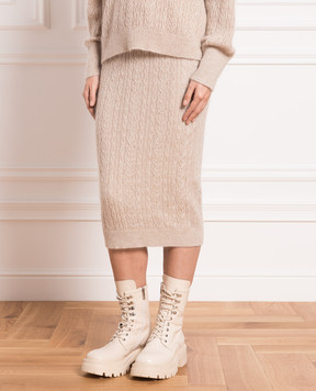 Brunello Cucinelli Beige skirt with lurex MBG747389