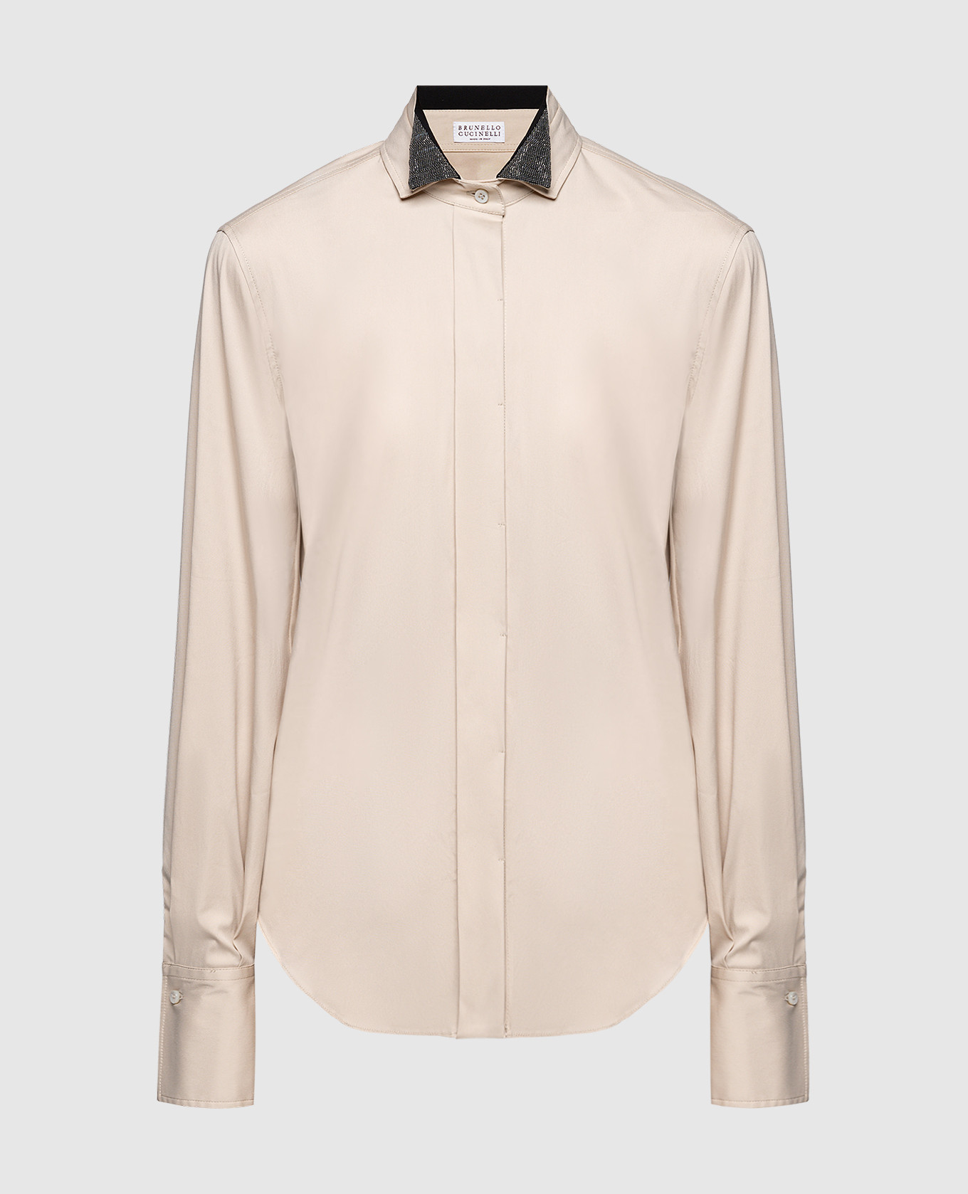 

Beige shirt with monil chain Brunello Cucinelli, Бежевый