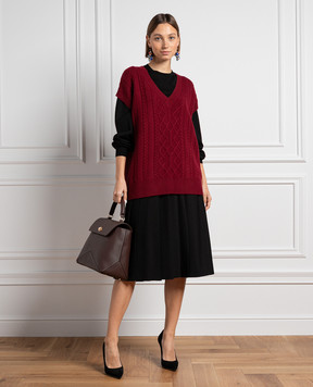 Ballantyne Burgundy vest made of wool in a textured pattern B1S1117W113