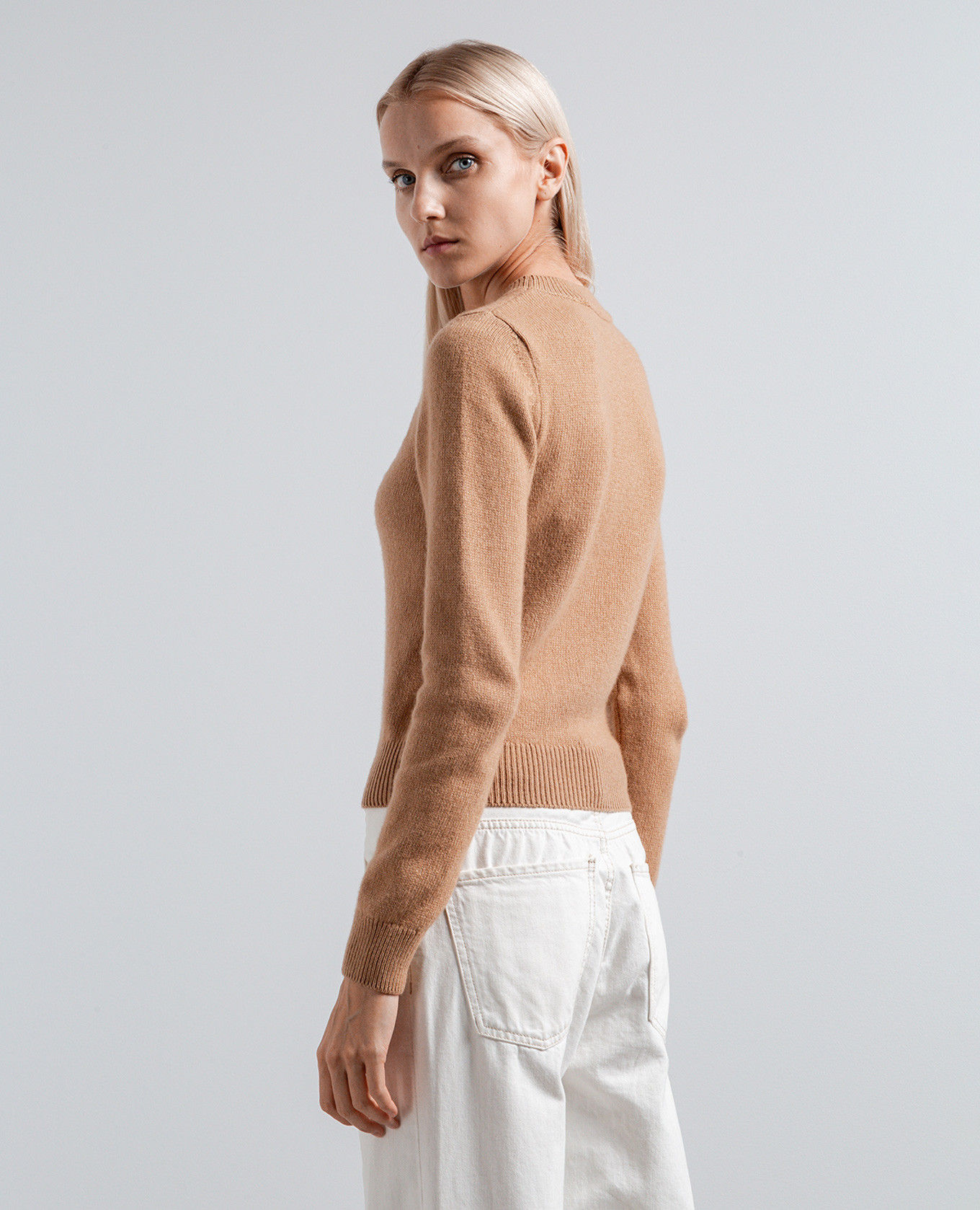 

Beige sweater with logo Palm Angels