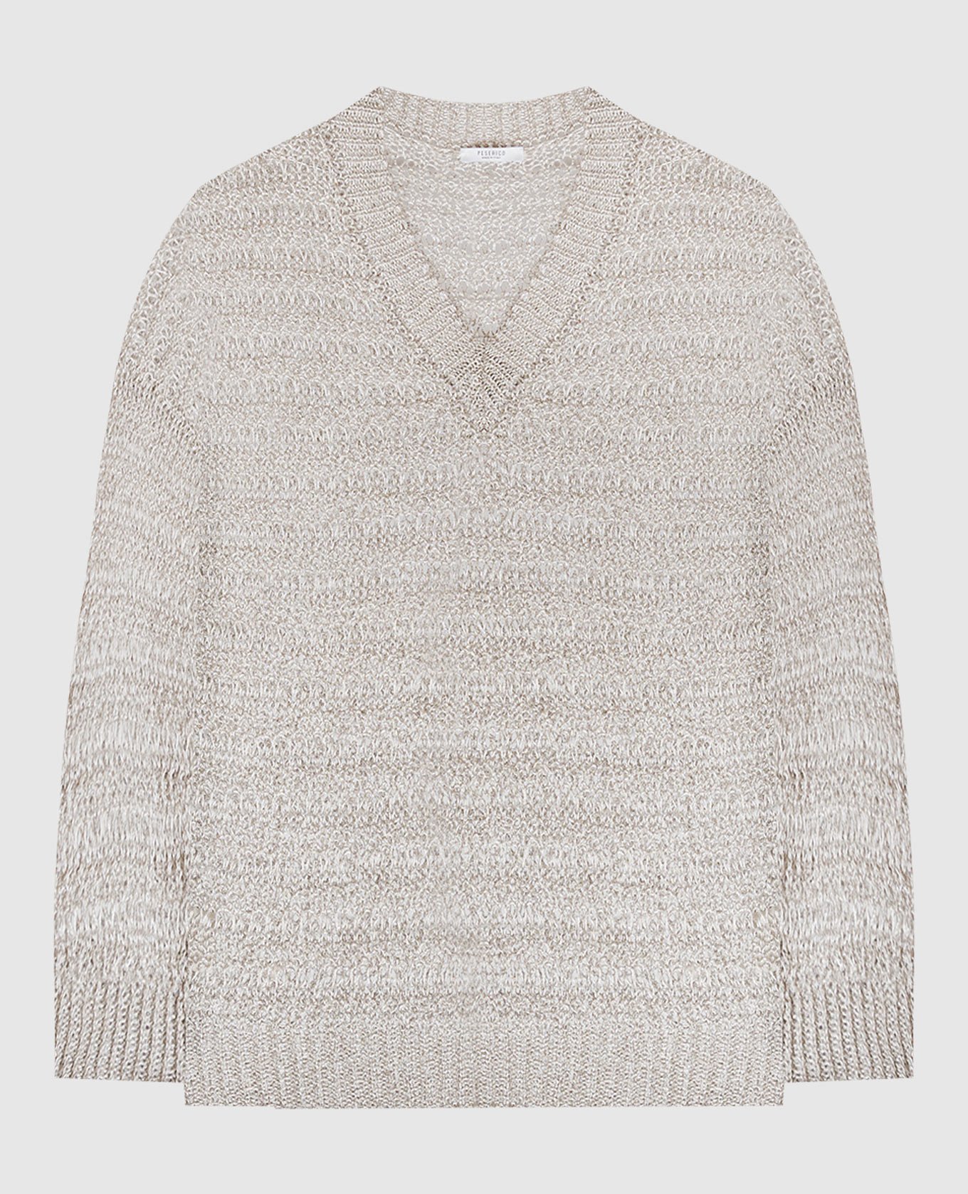 

Beige openwork pullover with linen Peserico