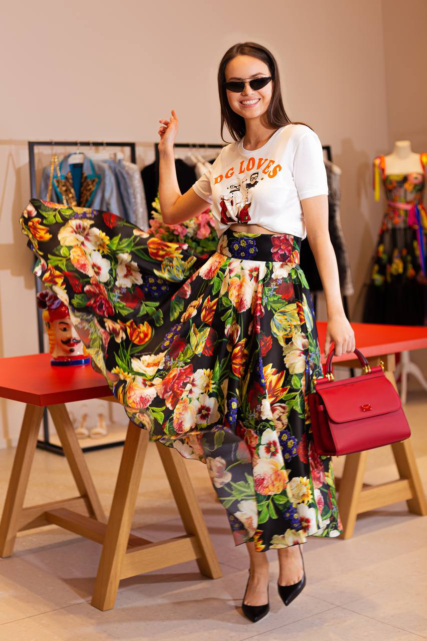 

White t-shirt with branded print Dolce&Gabbana