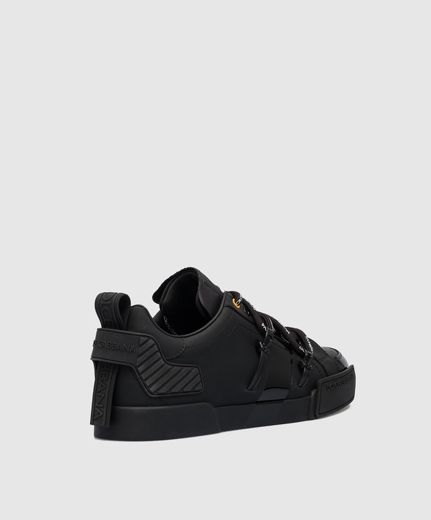 スニーカー DOLCE & GABBANA 'Portofino' sneakers Black  CK1602AN298 Calfskin nappa Portofino sneakers with lettering in Black