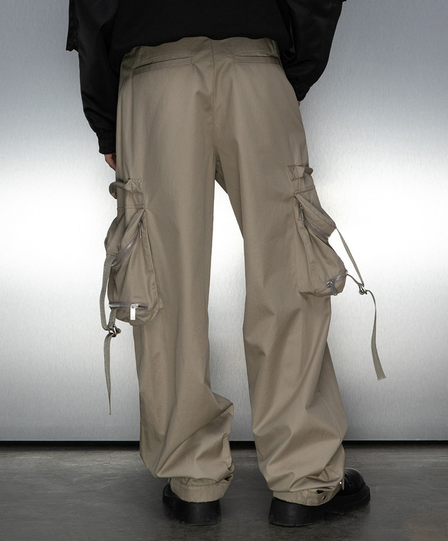 Off-White - Beige cargo pants with monogram logo embroidery 