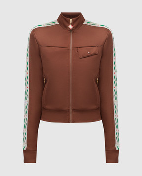 Casablanca Brown cropped Laurel sports jacket WF23JTP16501