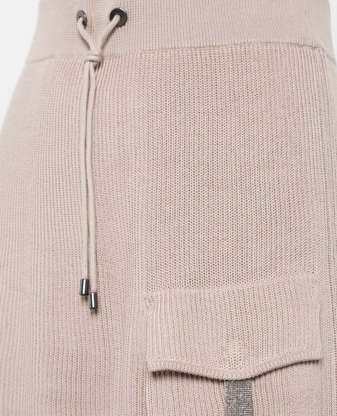 Light beige eco-brass ribbed skirt Brunello Cucinelli 5