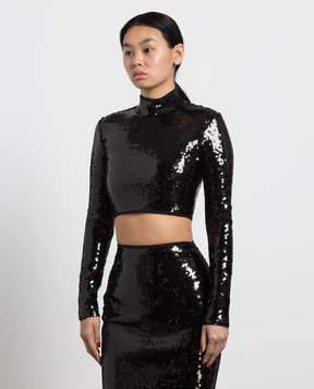 David Koma Black top with sequins PF22DK04T