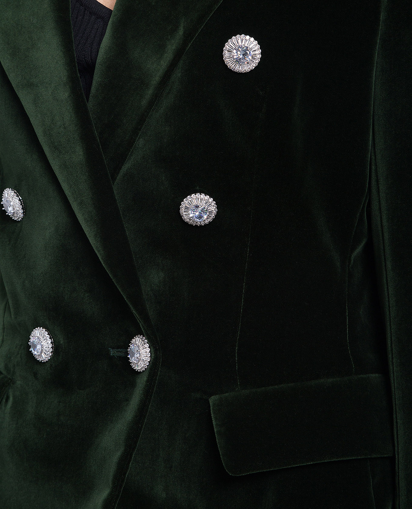 

Green velvet double-breasted jacket with crystals ALEXANDRE VAUTHIER